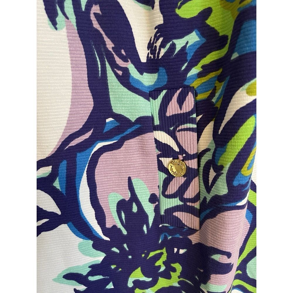 Lilly Pulitzer Floral Long Sleeve Dress - Blue, Green, Purple - Picture 3 of 8